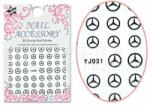 MoonbasaNails 3D Akril hatású matrica YJ031-B Fekete Mercedes logo