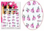 MoonbasaNails Akril hatású matrica BLE-1747 Rózsaszín virágok