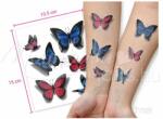 TyToo Matrica tetoválás Kék és Piros Pillangó RH-001