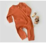 BabyCosy Salopeta cu fermoar cu maneca lunga si pantaloni lungi din 95%bumbac organic si 5% elastan - Portocaliu BabyCosy (Marime: 18-24 Luni) (BC-CSYR4605-18)