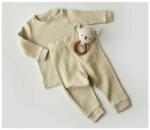 BabyCosy Set bluzita cu maneca lunga si pantaloni lungi din bumbac organic si 5% elastan - Crem, BabyCosy (Marime: 18-24 Luni) (BC-CSYR4510-18)