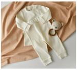 BabyCosy Set bluzita cu maneca lunga si pantaloni lungi din bumbac organic si 5% elastan - Ecru, BabyCosy (Marime: 12-18 Luni) (BC-CSYR4503-12)
