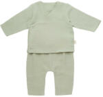 BabyCosy Set bluzita petrecuta si pantaloni lungi din muselina, BabyCosy, 100% bumbac organic, Verde (Marime: 9-12 luni) (BC-CSYM7014-9)