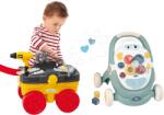 Smoby Set premergător didactic și cărucior Trotty Walker 3in1 Little și atelier Smoby pe roți cu unelte de lucru (SM140304-14)