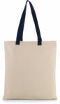 Kimood Uniszex Kimood KI0277 Flat Canvas Shopper With Contrast Handle -Egy méret, Natural/Navy