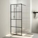 vidaXL fekete zuhanyfal átlátszó ESG üveggel 80 x 195 cm (151033) - vidaxl