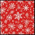 PAW Karácsonyi papírszalvéta 33x33 cm 3 rétegű Hópelyhek piros 20 db/csomag