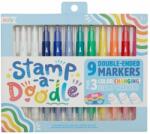 Ooly Carioci duble cu stampile Ooly stamp-a-doodle, 12 buc
