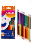 Nebulo Színes ceruza, kétvégű, háromszög, Nebulo 12/24 színes, (SZCTR1224)