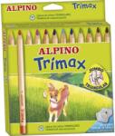 Alpino Creioane colorate triunghiulare, cutie carton, 12 culori/set, ALPINO Trimax Jumbo (MS-AL000113)