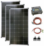 Solartronics Szigetüzemű napelem rendszer 3x170W komplett szett + 2000 wattos szinuszos inverter + 40A töltésvezérlő (SET170M-Blue-H11)