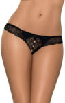 Obsessive Miamor - köves, nyitott női csipke tanga (fekete) (92977700005) - vagyaim