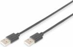 ASSMANN USB-A 2.0 apa - USB-A apa kábel 1m - Fekete (AK-300101-010-S)
