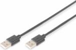 ASSMANN USB-A apa - USB-A apa 2.0 Adat és töltő kábel - Fekete (1.8m) (AK-300101-018-S)