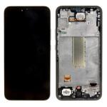 Samsung A346B Galaxy A34 5G LCD Kijelző+Érintőüveg+Előlap Keret, Szürke, Awesome Graphite (GH82-31201A, GH82-31200A) Gyári, Service Pack