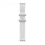 Apple Watch 42mm, 44mm, 45mm, 49mm duplacsatos szilikon okosóraszíj, fehér