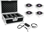 EUROLITE Set 4x AKKU IP Flat Light 1 chrome + Case + Charger (20000443)