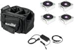 EUROLITE Set 4x AKKU IP Flat Light 1 chrome + Soft Bag + Charger (20000444)