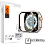 Spigen GLASTR SLIM PRO okosóra előlap védő karcálló edzett üveg fém kerettel - 1db - SZÜRKE - 9H, A teljes kijelzőt védi - APPLE Watch Ultra (49mm) / Watch Ultra 2 (49mm) - AGL06161 (AGL06161)