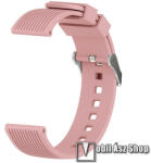  Okosóra szíj, Szilikon, Csíkos textúra, 20mm széles, 85+135mm hosszú, Rózsaszín, Garmin Bounce, Forerunner 165, vívoactive 5, SAMSUNG Galaxy Watch7 40mm, Watch7 44mm, Watch FE, Watch Fit 3 Nylon, Xiao