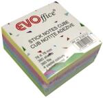 Evo Jegyzettömb öntapadó, 75x75mm, 360lap, EVOffice 4 pasztell szín (49267) - pencart