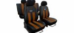 Daewoo Lanos Univerzális Üléshuzat GT prémium Alcantara és Eco bőr kombináció barna fekete színben (4914986)