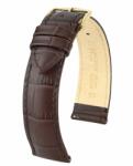 Hirsch Duke Sötétbarna óraszíj - 22mm / L -120/80mm