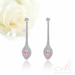  Rózsaszín köves elegáns fülbevaló ERB-TM-BJ0604P