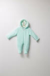 BabyJem Salopeta plusata de iarna pentru bebelusi, tongs, captusita cu fermoar, verde (marime: 0-3 luni)