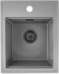 SINK Quality Mosogató Quality Ferrum New 4050, 1 kamrás gránit mosogató 400x500x185 mm + fekete szifon, szürke, SKQ-FER. 4050. G. XB (SKQ-FER.4050.G.XB)