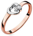 Heratis Forever Gyémánt gyűrű rózsa arany szívekkel BSBR011R