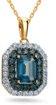  Arany gyémánt medál londoni kék topázzal 1.790 ct KU1660P