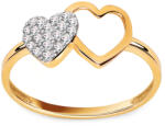 Heratis Forever Arany kétszínű gyűrű cirkonokkal Szívek IZ15744