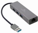 Gembird USB AM Gigabit network adapter with 3-port USB 3.0 hub (A-AMU3-LAN-01)