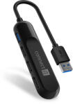 CONNECT IT USB-A hub USB 3.0, külső, FEKETE (CHU-4000-BK)