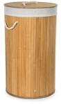 G21 szennyeskosár 55 l, bambusz kerek fehér kosárral (KPG21BAM02-17)