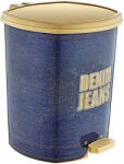 öz-er Plastik Műanyag pedálos szemetes, kék/arany mintás DENIM 11L (D010X60)