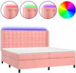 vidaXL Bársony Ágy LED-del - 200x200 cm (3139828)