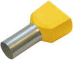 Haupa Érvéghüvely szigetelt iker 2x 6mm2 14mm sárga Haupa (270797)