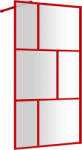 vidaXL Piros zuhanyfal átlátszó esg üveggel 100 x 195 cm (154956) - pepita