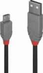 Lindy Anthra Line USB-A apa - Micro USB-B apa 2.0 Adat és töltő kábel - Fekete (2m) (36733)