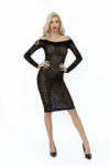 Noir Handmade F284 Leopard Flock Midi-Dress with Long Sleeves XXXL