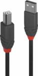 Lindy Anthra Line USB-A apa - USB-B apa 2.0 Adat és töltő kábel - Fekete (1m) (36672)