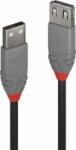 Lindy Anthra Line USB-A apa - USB-A apa 2.0 Adat és töltő kábel - Fekete (1m) (36702)