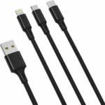 XO 3in1 Cable USB-C / Lightning / Micro 2.4A, 1, 2m (Black) (NB173) - pepita