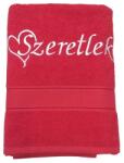 Jázmin Hímzett törölköző Szeretlek (szív formával) felirattal (TOR_38)