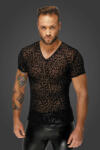Noir Handmade H071 Leopard Flock V-Neck T-Shirt XXXL