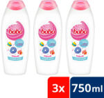 Baba habcsók tusfürdő málna és rózsafa illattal 3x750 ml