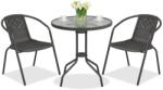 Garden Point Modena/Bergamo fém kerti bútor 2 fő részére kis asztallal antracit (GAP503-2)