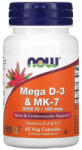 NOW Mega D-3 MK-7 (K2), 180 mcg (5, 000 IU), Now Foods, 60 capsule